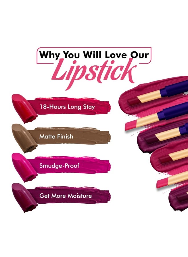 Colors Queen Queen Lips Matte Lipstick | Long Lasting Lipstick Waterproof Highly Pigmented with Smooth Application | Smudge Proof Lipstick for Women (23 - Hot Red) - Image 4